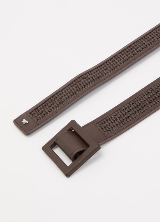MaxMara Abocca riem met structuur - detail donkerbruin