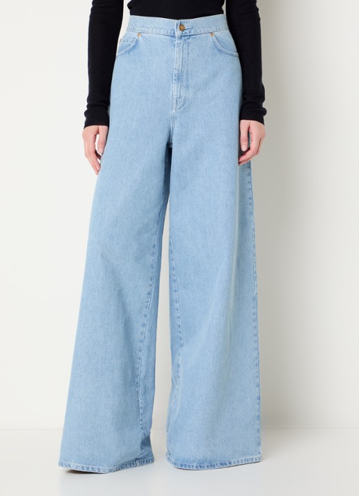 MaxMara Affari high waist wide leg jeans met lichte wassing
