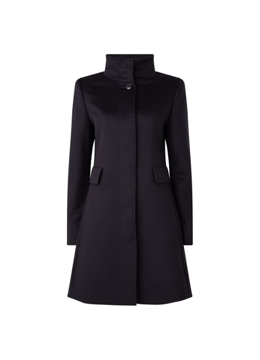 MaxMara Agnese mantel van wol met steekzakken - voorkant 2 donkerblauw