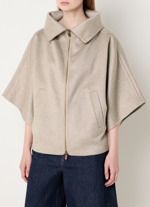 MaxMara Ala mantel van kasjmier met steekzakken