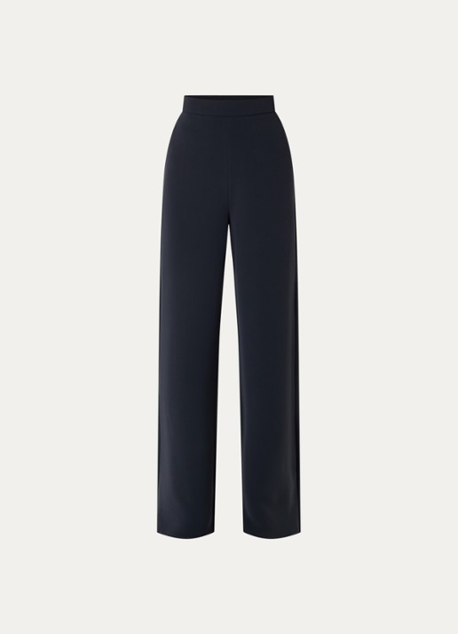 MaxMara Alaggio high waist loose fit pantalon - voorkant 3 donkerblauw