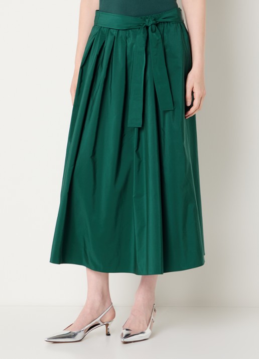 MaxMara Alpaca maxi A-lijn rok met steekzakken en strikceintuur