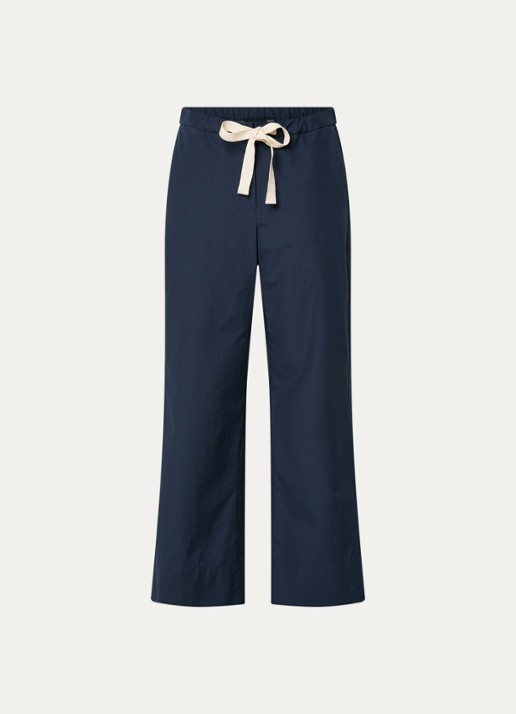 MaxMara Argento high waist straight fit pantalon met steekzakken - voorkant 2 donkerblauw