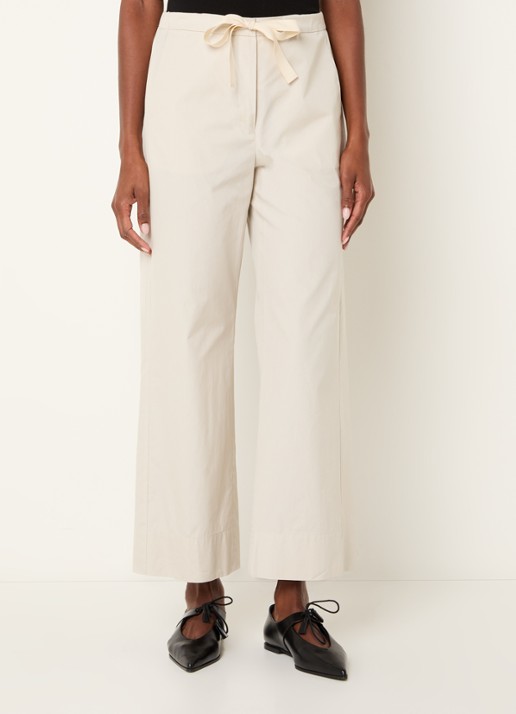 MaxMara Argento high waist straight fit pantalon met steekzakken