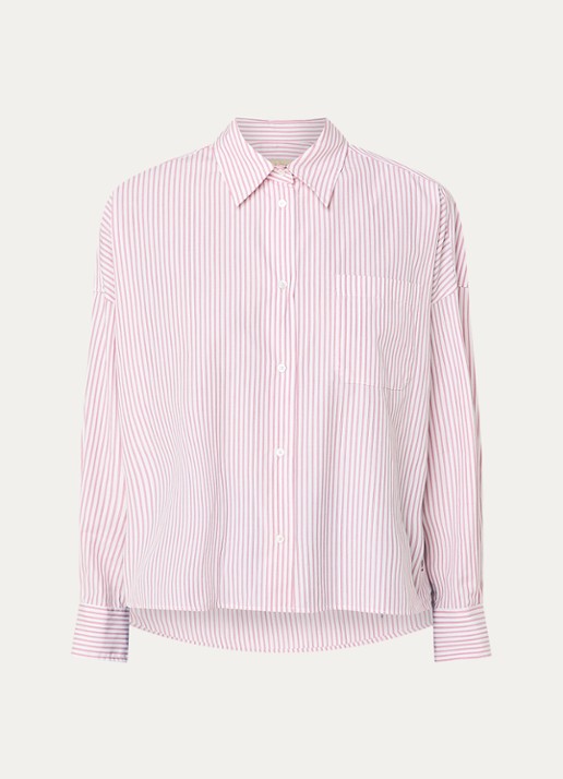 MaxMara Aureo blouse met streepprint - voorkant 3 roze