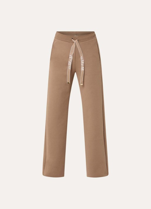 MaxMara Bali high waist straight fit broek met steekzakken - voorkant camel