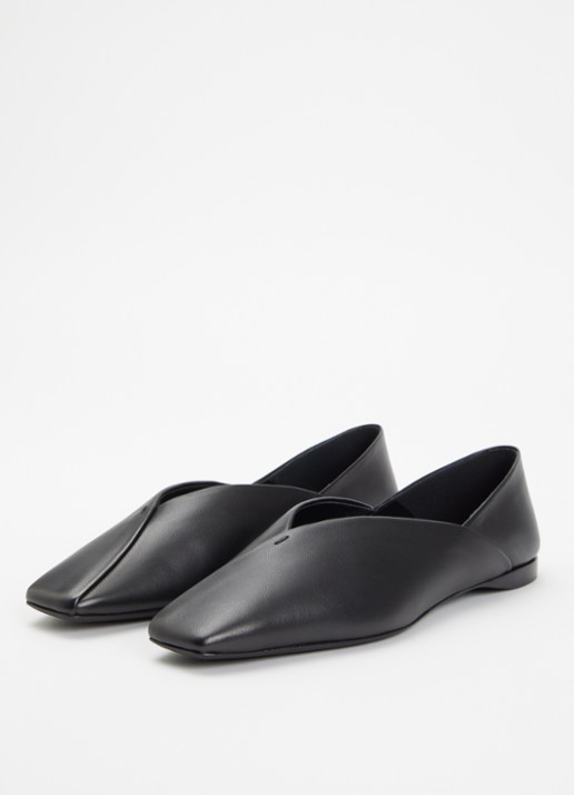 MaxMara Ballerina van lamsleer - detail 3 zwart