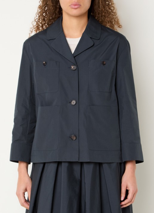 MaxMara Blouse met opgestikte zakken - detail 3 indigo