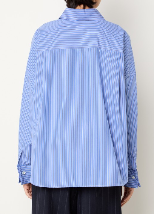MaxMara Blouse met streepprint - achterkant 4 kobaltblauw