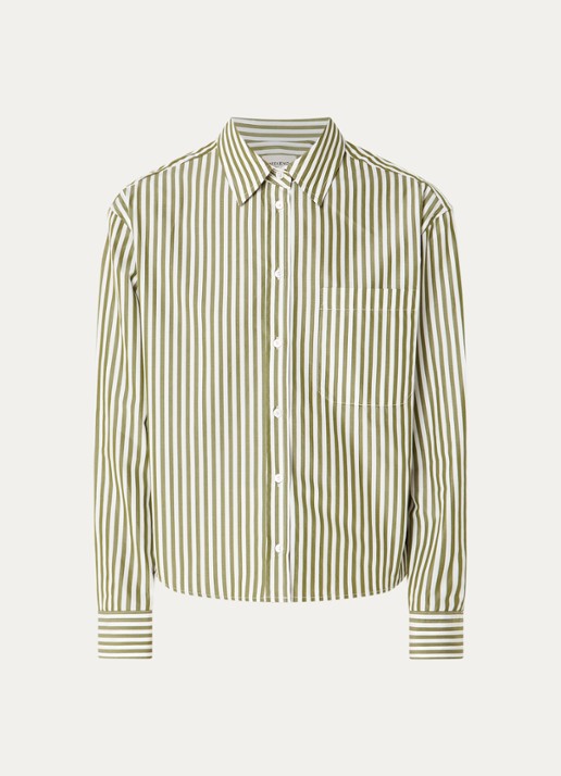 MaxMara Blouse met streepprint - voorkant 3 groen