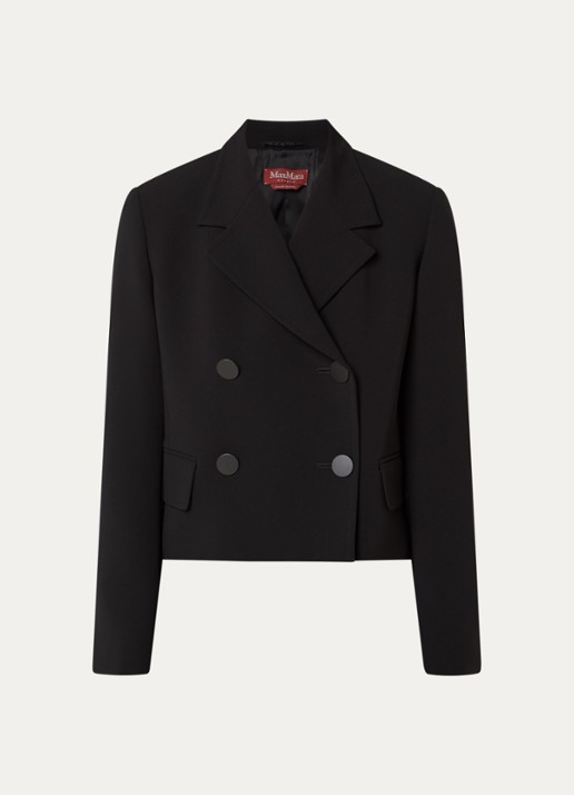 MaxMara Caprera double-breasted blazer met klepzakken - voorkant zwart