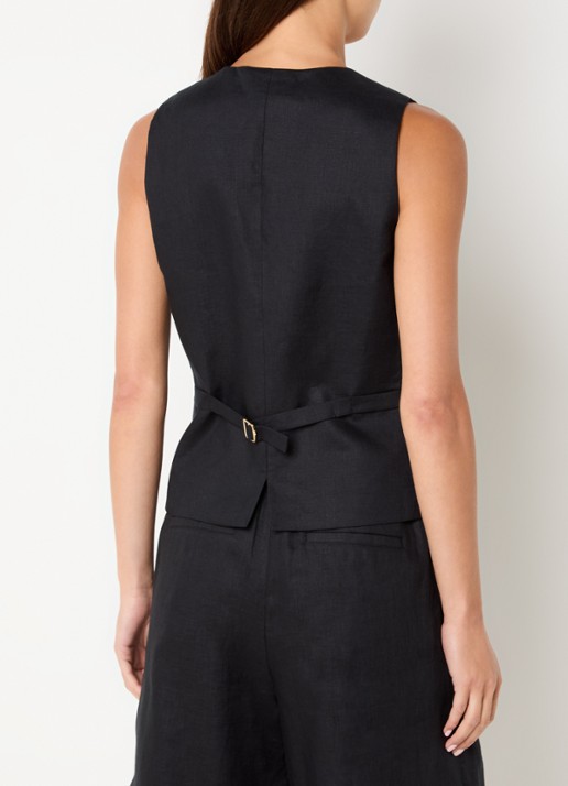 MaxMara Carnet gilet van linnen - achterkant 2 zwart