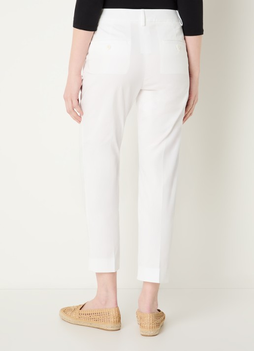 MaxMara Cecco high waist straight fit cropped pantalon met steekzakken - achterkant wit