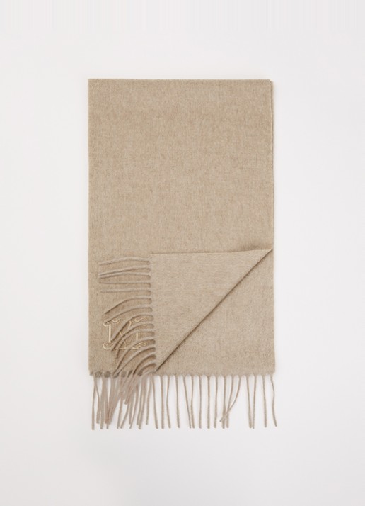 MaxMara Dalia sjaal van kasjmier met franjes 190 x 30 cm