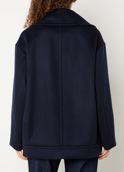 MaxMara Dalpe mantel van wol met steekzakken - achterkant 2 donkerblauw