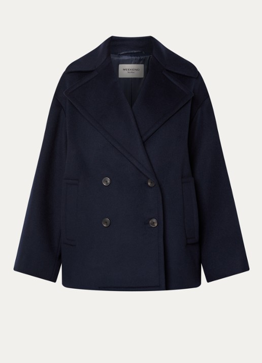 MaxMara Dalpe mantel van wol met steekzakken - voorkant 3 donkerblauw