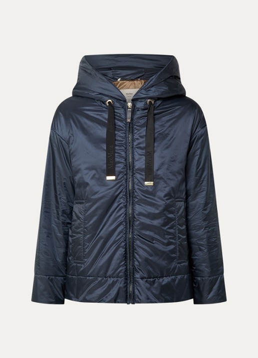 MaxMara Daria gewatteerd jack met steekzakken - voorkant donkerblauw