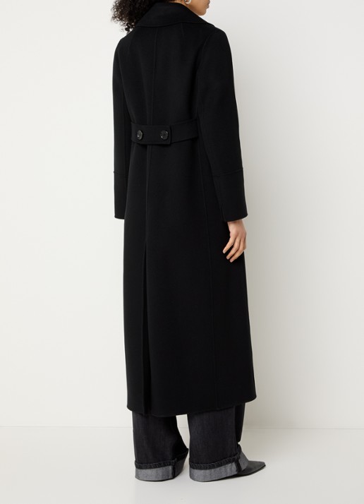 MaxMara Double-breasted mantel van wol met steekzakken - achterkant 3 zwart