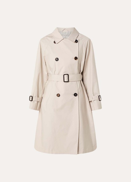 MaxMara Double-breasted trenchcoat met strikceintuur - voorkant 3 beige