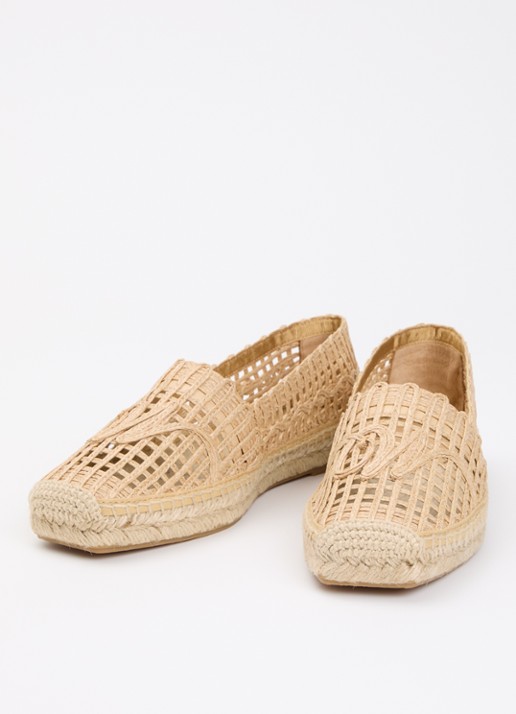 MaxMara Espadrille met opengewerkt dessin - detail 8 camel