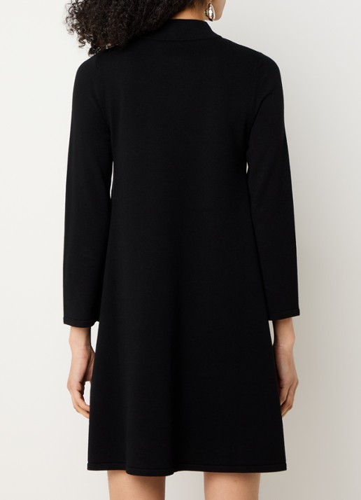 MaxMara Fijngebreide mini trui-jurk met opstaande kraag - achterkant 3 zwart