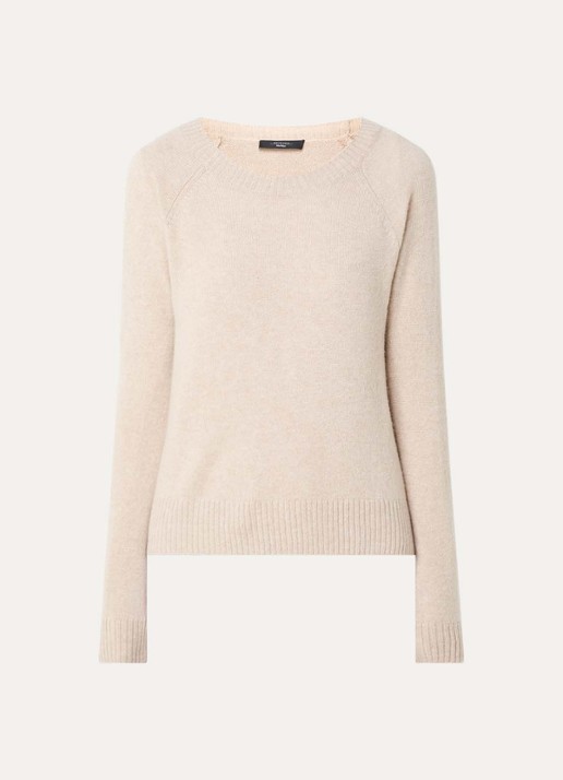 MaxMara Fijngebreide pullover van kasjmier - voorkant beige