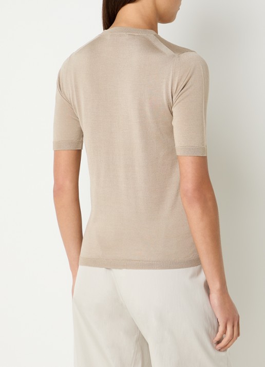 MaxMara Fijngebreide Top in kasjmierblend - achterkant 2 beige