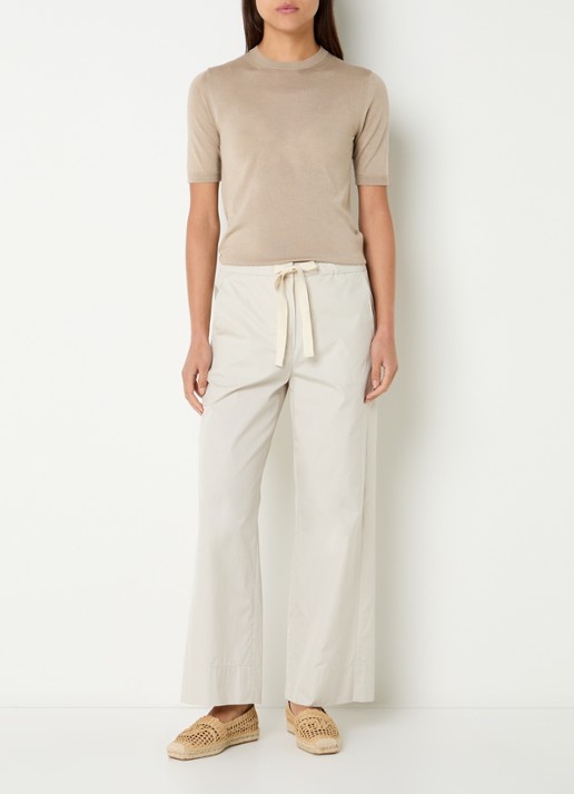 MaxMara Fijngebreide Top in kasjmierblend - voorkant 4 beige