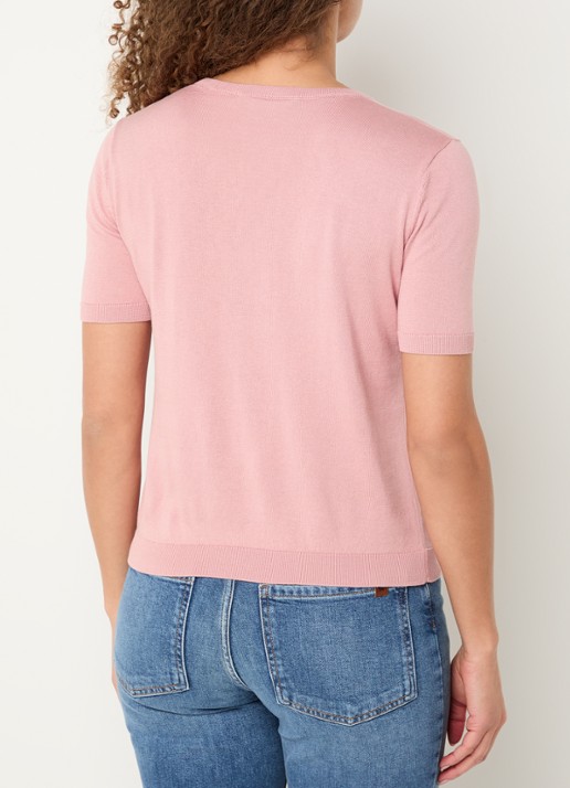 MaxMara Gabarra T-shirt van satijn - achterkant 3 oudroze