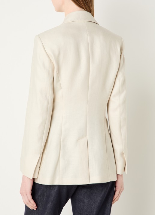 MaxMara Getailleerde blazer van linnen met opgestikte zakken - achterkant 3 ivoor