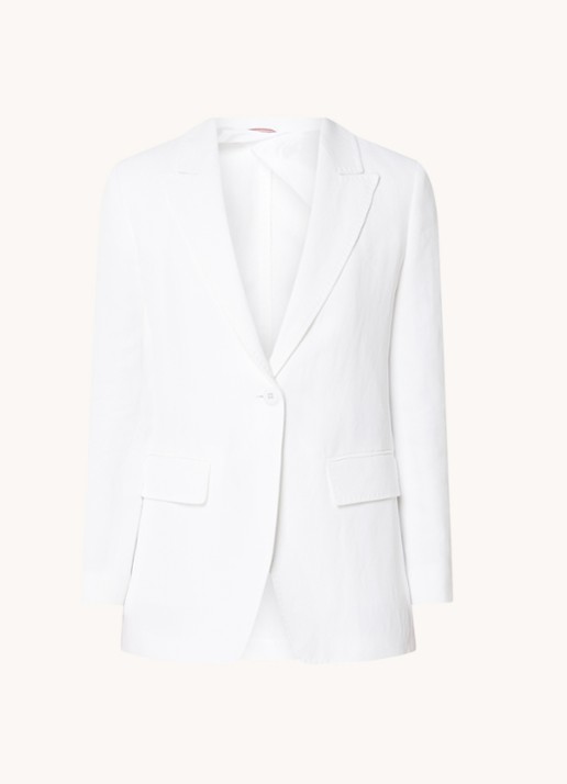 MaxMara Gitane blazer in linnenblend met klepzakken - voorkant 3 wit