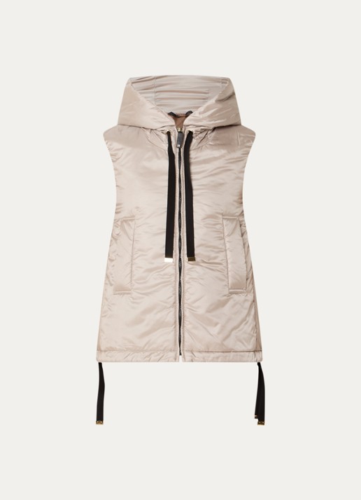MaxMara Greengo gewatteerde bodywarmer met capuchon en waterafstotende coating - voorkant 3 beige