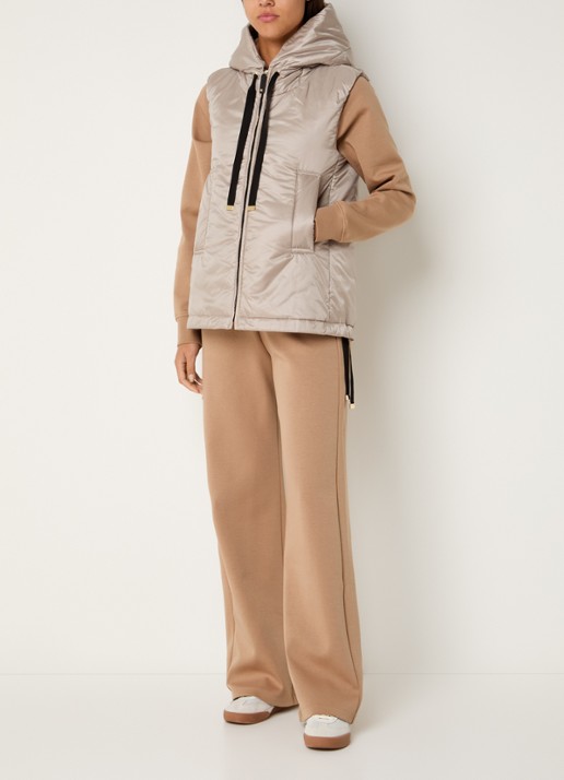 MaxMara Greengo gewatteerde bodywarmer met capuchon en waterafstotende coating - voorkant 4 beige