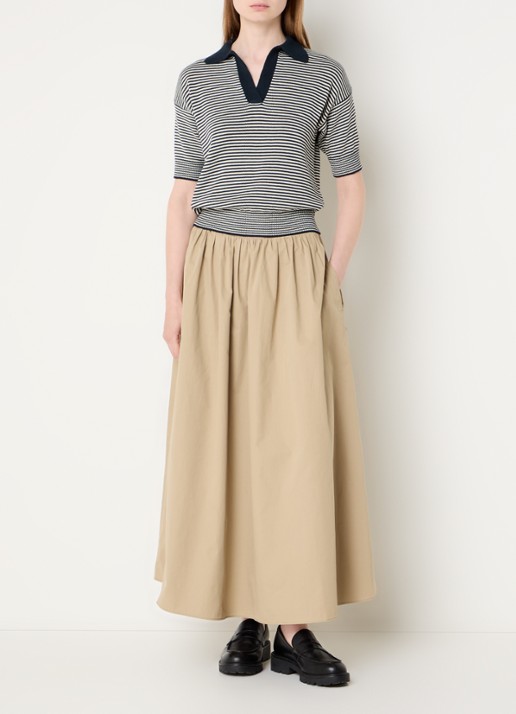 MaxMara Grofgebreide trui met streepprint - voorkant 3 donkerblauw