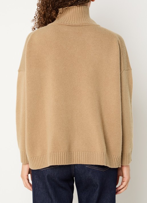 MaxMara Grofgebreide trui van wol met col - achterkant 3 camel