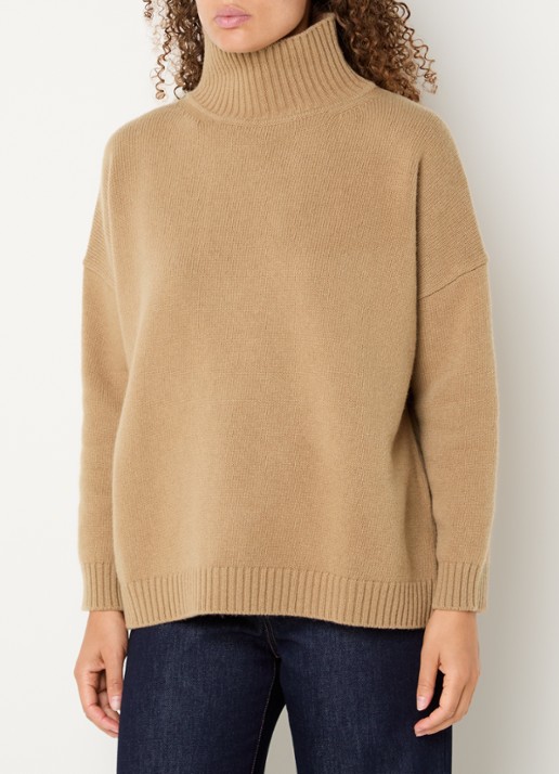 MaxMara Grofgebreide trui van wol met col - detail 2 camel