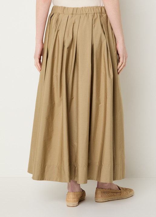 MaxMara High waist midi rok met trekkoord - achterkant 3 bruin