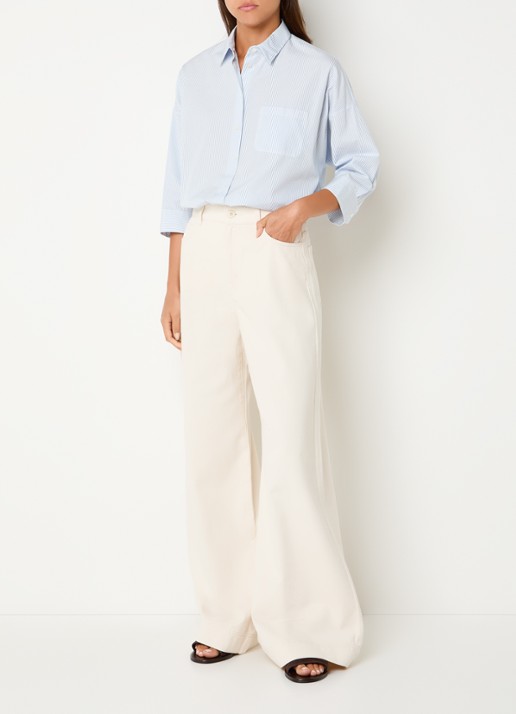 MaxMara High waist wide fit jeans met gekleurde wassing - voorkant 2 gebroken wit