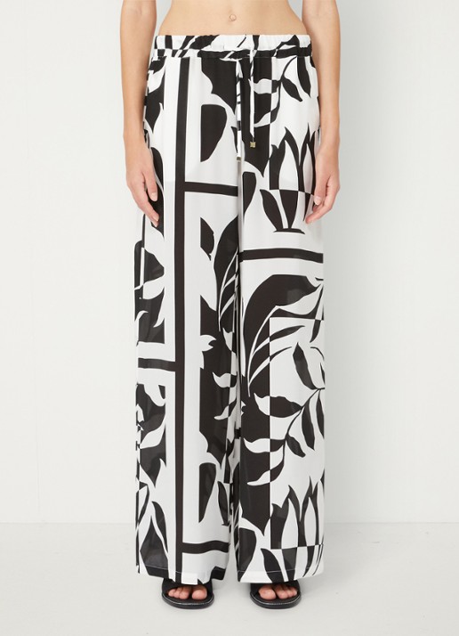 MaxMara High waist wide fit palazzo broek van zijde