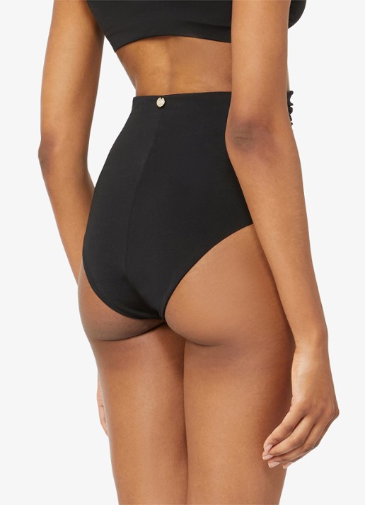 MaxMara High waisted bikinislip met plooien - achterkant 5 zwart