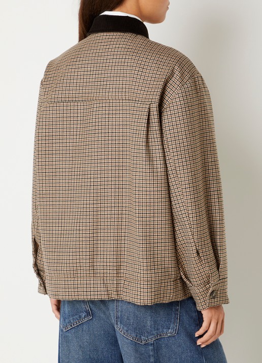 MaxMara Jack van scheerwol met pied-de-poule dessin - achterkant 2 beige