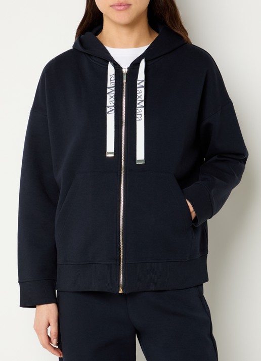MaxMara Jour sweatvest met capuchon  - detail 2 donkerblauw