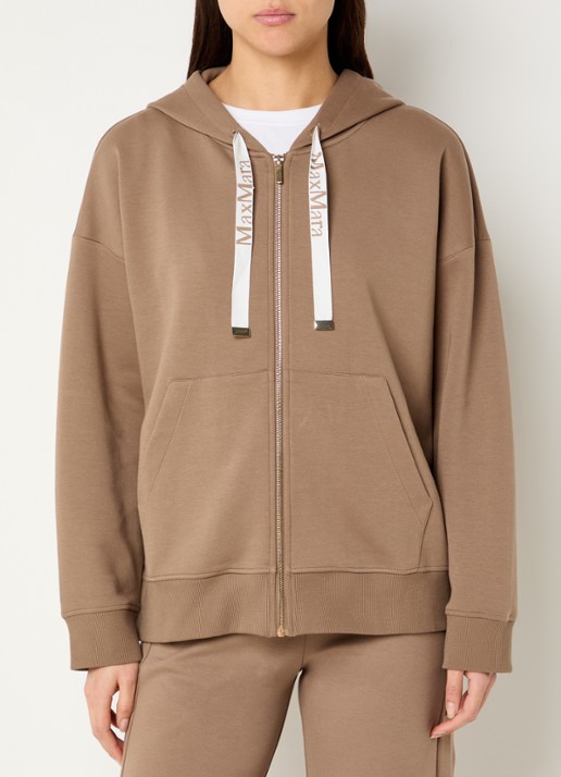 MaxMara Jour sweatvest met capuchon  - detail 4 camel