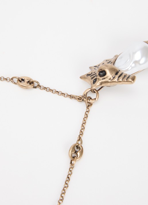 MaxMara Ketting met imitatieparel - detail 3 goud