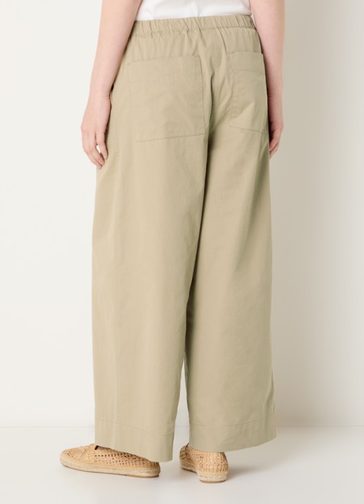 MaxMara Libero high waist wide fit broek met steekzakken - achterkant beige