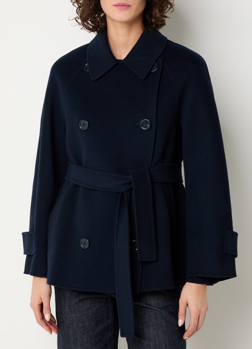 MaxMara Louise double-breasted mantel van scheerwol