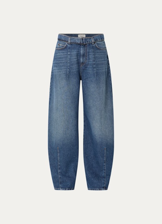 MaxMara Madia high waist wide leg jeans met medium wassing - voorkant 2 indigo