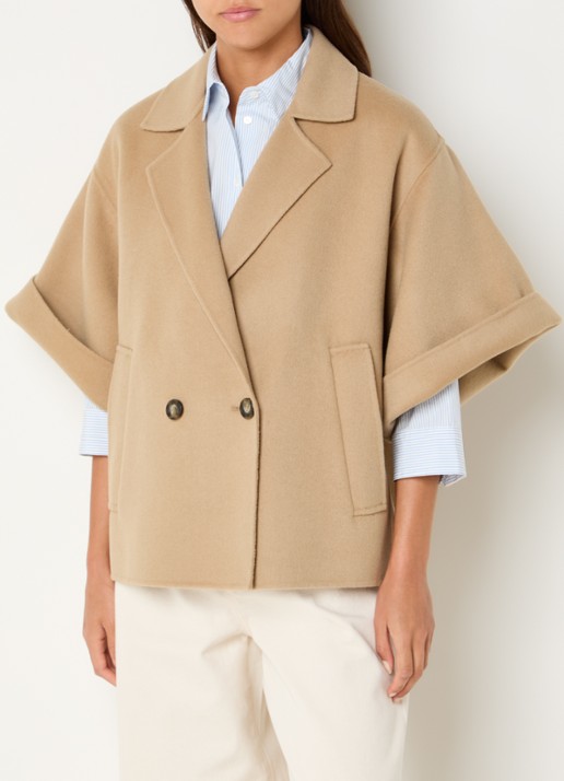 MaxMara Mantel in wolblend met steekzakken - detail 3 camel