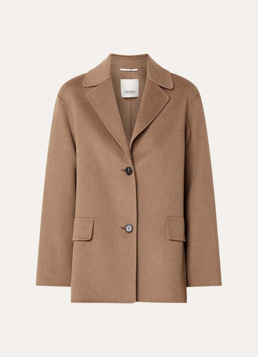 MaxMara Mantel van wol met steekzakken - voorkant 2 bruin