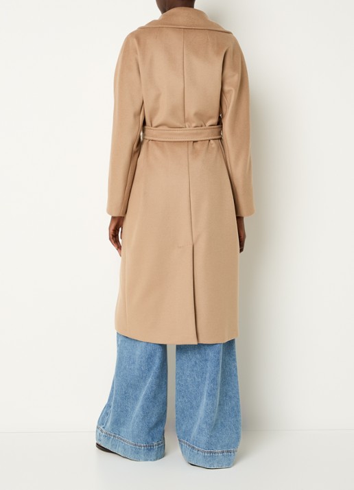 MaxMara Mantel van wol met strikceintuur - achterkant 9 camel